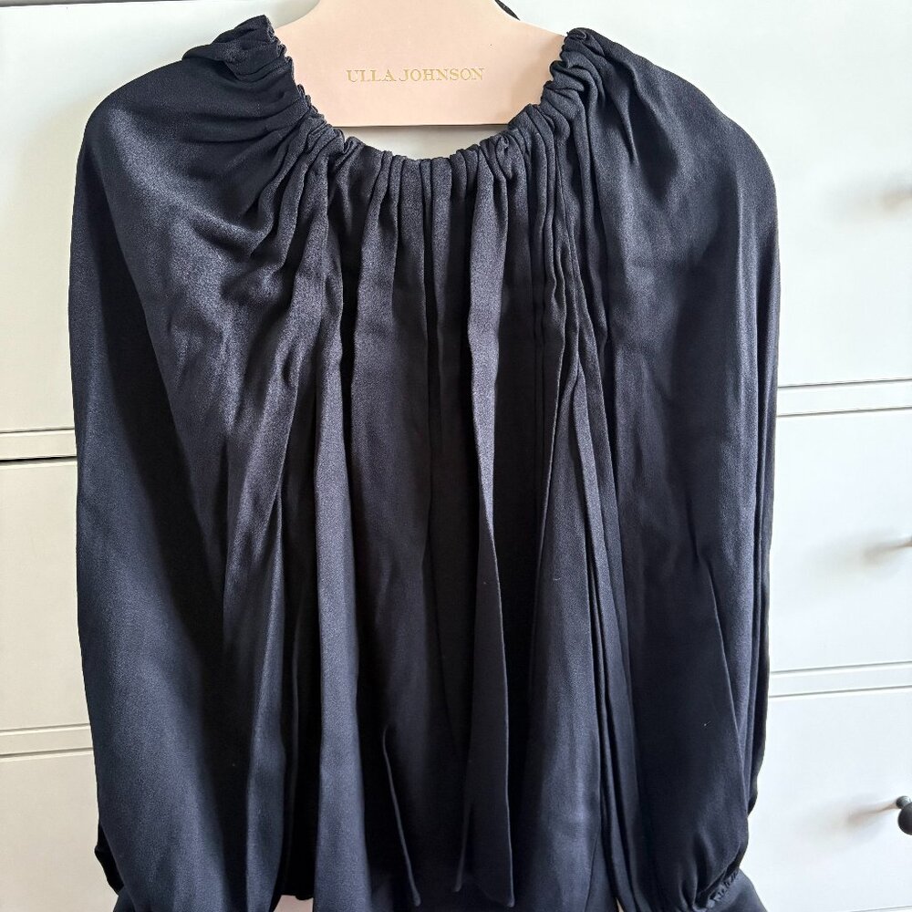 NWT - ULLA JOHNSON - MIRABELLA BLOUSE - NOIR / BLACK - SIZE: 6
